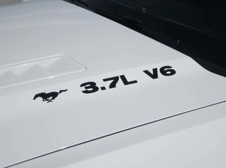 2011-2020 Ford Mustang 3.7 V6 con decalcomanie per cappuccio Pony Decalcomanie in vinile Set di 2