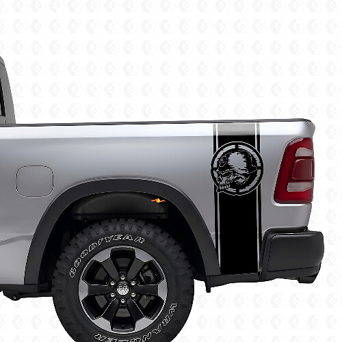 Set di Adesivi in Vinile Strisce Laterali Posteriori Metal Mulisha Skull per Pickup