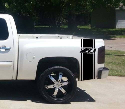 Set di adesivi in vinile a striscia laterale Z71 4x4 per cassone Chevy Pickup