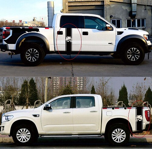 2 adesivi in ​​vinile con teschio a strisce per camion, per Chevy GMC