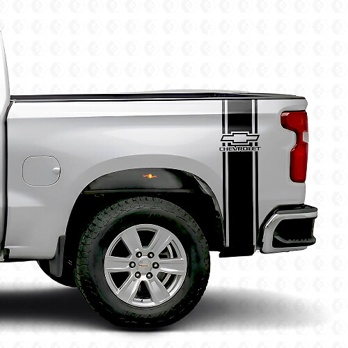Set di Adesivi in Vinile con Contorno a Strisce per il Logo Chevrolet sul Retro per Pickup Chevy