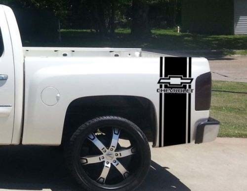 Set di decalcomanie adesive a strisce per letto Chevrolet per camion personalizzate (2) per Chevy Pickup

