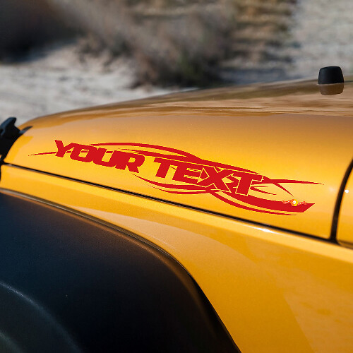 Adesivo in Vinile per Cofano con Testo Personalizzato e Motivo Tribale per Jeep Wrangler 1997-2018