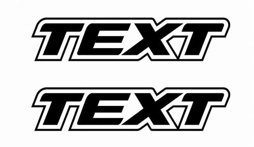 TEXT Outline Block Lettering Pair Universale Adesivo in vinile per Ford F-150 2009-2017