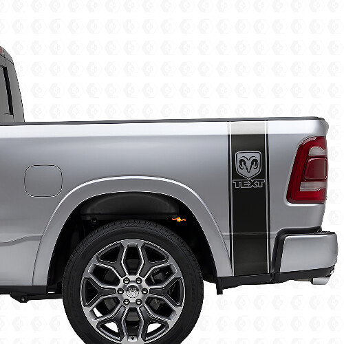 Adesivo in Vinile con Strisce Laterali Retro e Logo RAM per Dodge Ram 1500-3500