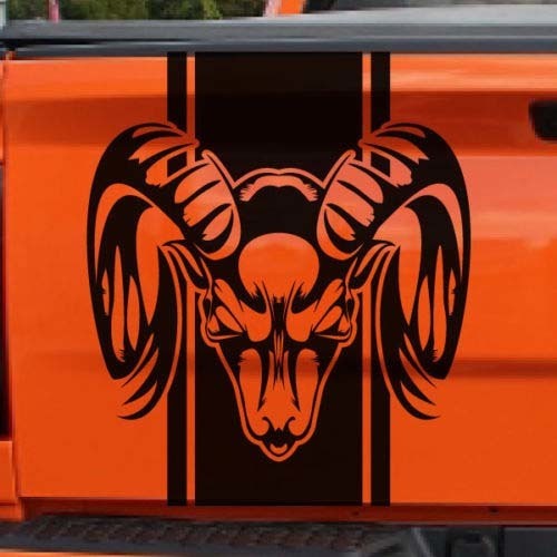 Dodge Ram Stripe Logo Graphic Decal Sticker Side Rear Truck Vinile Skull Bed Car