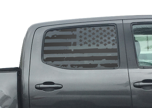 Kit di adesivi in vinile per finestrino laterale posteriore con bandiera USA per Toyota Tacoma 2016-2018 Doppia Cabina