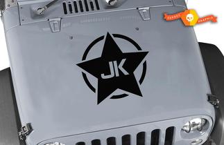 Army Star Vinyl Decal Sticker USA Military Jeep jku jk Wrangler Hood Nero opaco