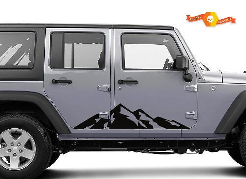 Adesivi Laterali in Vinile Mountain Style per Jeep Wrangler