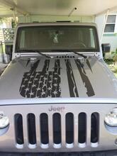 Decalcomania del cappuccio della bandiera americana in difficoltà - Jeep Wrangler 2