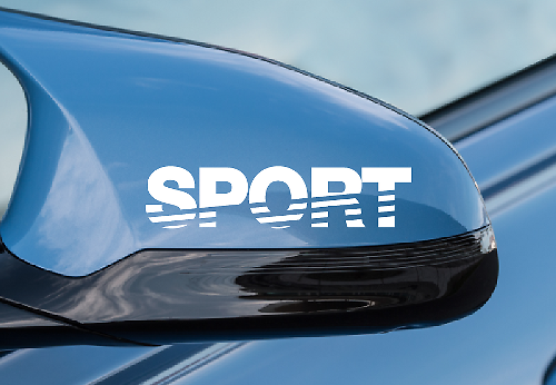Kit di Adesivi in Vinile con Lettere Sportive per Specchietti Auto