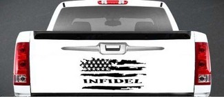 Infedele bandiera americana in difficoltà Vinyl Decal portellone posteriore Ford Chevy Dodge
