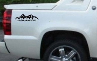 Black Chevy Avalanche 4x4 Truck Bed Side Stripes Decal Set Misurazione personalizzata
