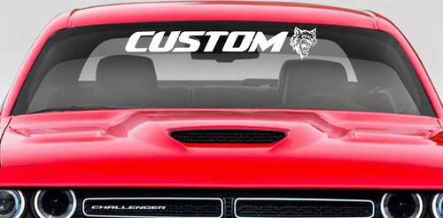CUSTOM Cat Banner — Adesivo in vinile (parabrezza) per Dodge Challenger Hellcat