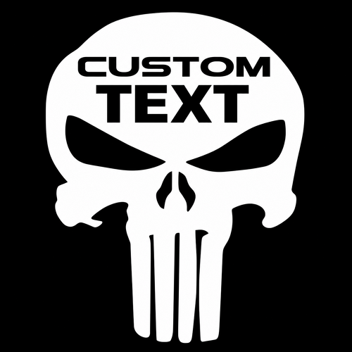 CUSTOM TEXT Long Tooth Skull Cofano Adesivo in vinile per Dodge Ram 1500
