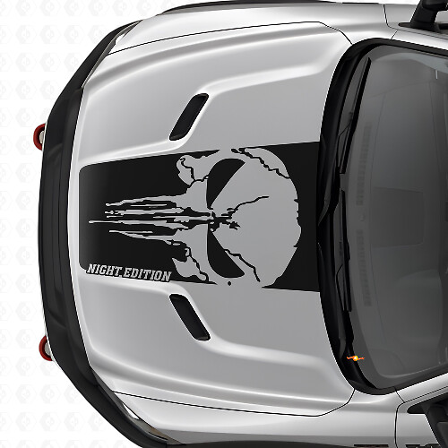 Adesivo in vinile cofano Edizione Notte Teschio Punisher per Dodge Ram