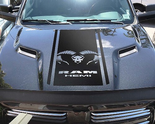 Adesivo in Vinile Strisce Rebel Hood per Dodge Ram 1500-3500