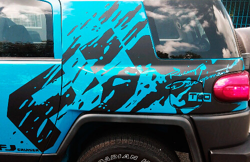 Adesivo in vinile paraspruzzi posteriore laterale per Toyota FJ Cruiser (un lato)