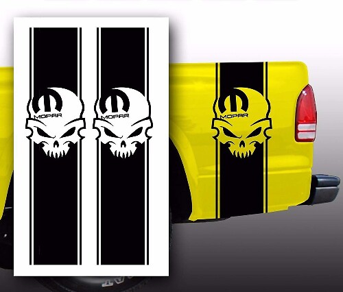 Kit Adesivo in Vinile Striscia Baule Camion Mopar Skull per Dodge Pickup Truck