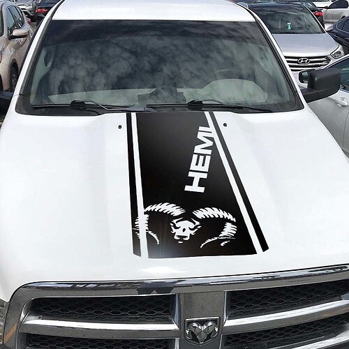 Dodge Ram Hemi 1500 2500 3500 Rebel Mopar Hood adesivo decalcomania vinile strisce vinile taglio H2

