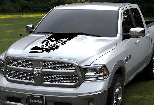 Adesivo in Vinile a Strisce Stile Hemi per Cofano Dodge Ram 1500