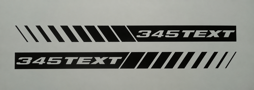 345 Hemi Style Custom TEXT Linear Stripes — Adesivo in vinile (cofano) per Dodge Charger