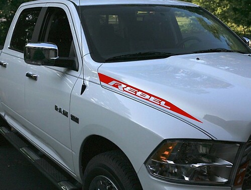 Kit Adesivi in Vinile Strisce Cofano Rebel per Dodge Ram