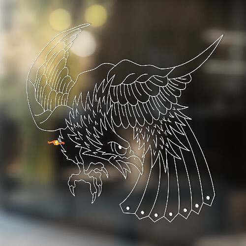 Adesivo universale in vinile Attacking Eagle