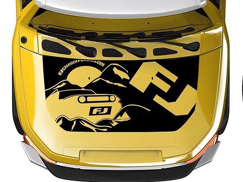 Adesivo in Vinile Mountain Style per Cofano per Toyota FJ Cruiser