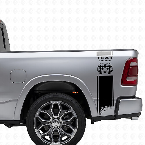 Set di Adesivi in Vinile Personalizzati a Strisce Laterali per Cassone 5.7L Hemi Dodge Ram 1500-3500