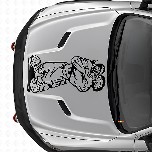 Adesivo in vinile per cofano Gangster Rebel V8 con testo personalizzato per Dodge Ram Truck