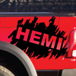 Hemi Dodge Ram Distressed Vinyl Decal Portellone posteriore Camion SUV Veicolo Graphic Pickup