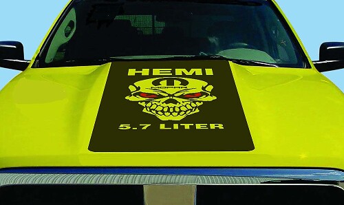 Adesivo in Vinile HEMI Stile Teschio per Cofano Dodge Ram