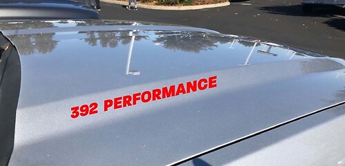 392 Adesivo per cofano Performance Decal Dodge Challenger Charger HEMI Scat Pack V8 SRT Scatpack rosso
