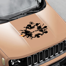 Jeep Renegade Logo Splash Army Star Grunge Graphic Vinyl Decal Sticker Hood Side 3