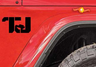 TJ Jeep Wrangler DECALCOMANIE PERSONALIZZATE set di decalcomanie di grado 2 automobilistico di alta qualità.