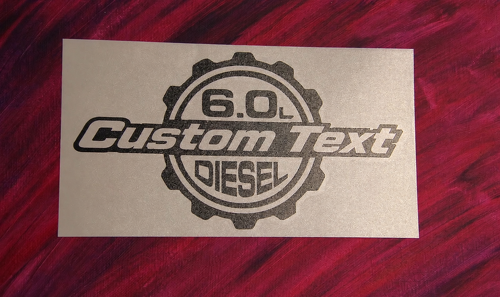Coppia di Adesivi in Vinile Personalizzati Diesel Gear 6.0L
