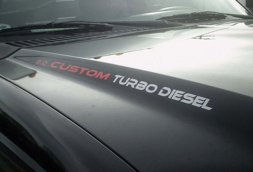 Adesivo in vinile per cofano turbo diesel CUSTOM Coppia per camion con motore Ford PowerStroke