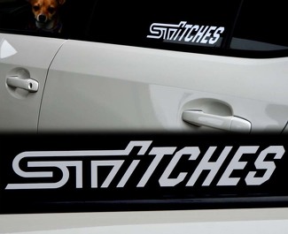 Subaru Decal STI Sticker STITCHES Vinyl Window emblema distintivo logo sovrapposizione intarsio
