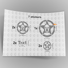 7x Jeep Spartan STAR Decal adesivi cofano porta parafango TJ JK CJ YJ JL rubicone 2