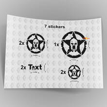 Kit adesivo in vinile per cofano, porta e parafango Spartan Star per Jeep Wrangler_3