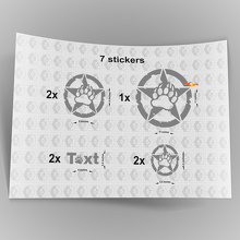 7x Jeep Bear Claw STAR Decal adesivi cofano porta parafango TJ JK CJ YJ JL rubicone 2