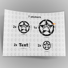 7x Jeep Bear Claw STAR Decal adesivi cofano porta parafango TJ JK CJ YJ JL rubicone 3