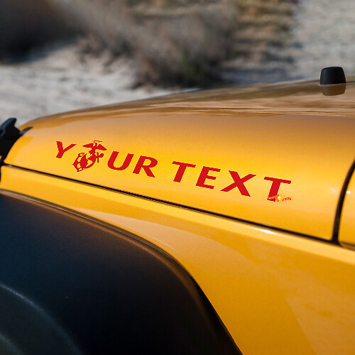 Jeep WRANGLER USMC Rubicon Hood Decal Sticker Sahara Willy Veteran Marine Nuovo