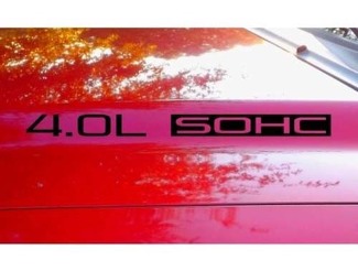 Hood Decal x2 4.0L SOHC V6 testo adesivo emblema logo 4.0 V1