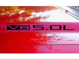 Hood Decal x2 V8 5.0L testo adesivo emblema logo 5.0 V4