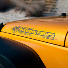 Set Adesivi in Vinile Personalizzati Edizione Marine Corps per Cofano Laterale Jeep Wrangler_2