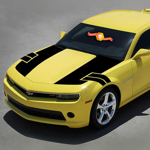 Decalcomania adesiva a strisce laterali per cofano da rally Chevy Camaro 2010-2013
