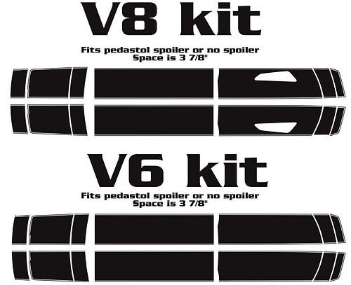 Kit completo di adesivi vinilici a strisce stile rally per Chevrolet Camaro 2016-2017