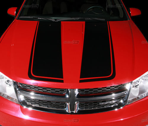 Strisce adesive in vinile per cofano Rally per Dodge Avenger